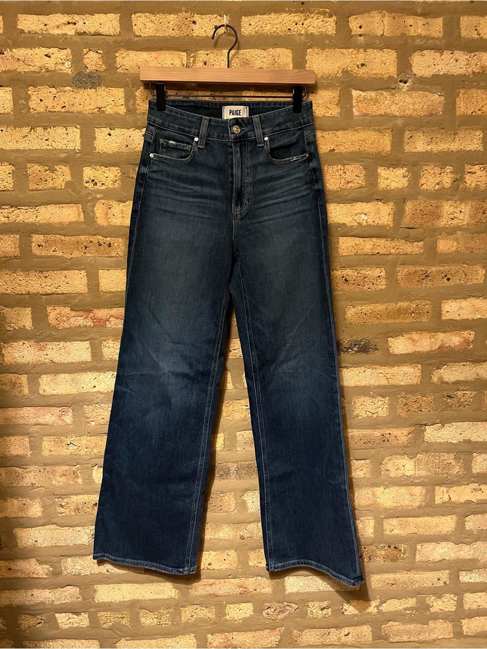 PAIGE Anessa 31 Dark Wash Wide Leg Jeans - Women's; size 26; never worn